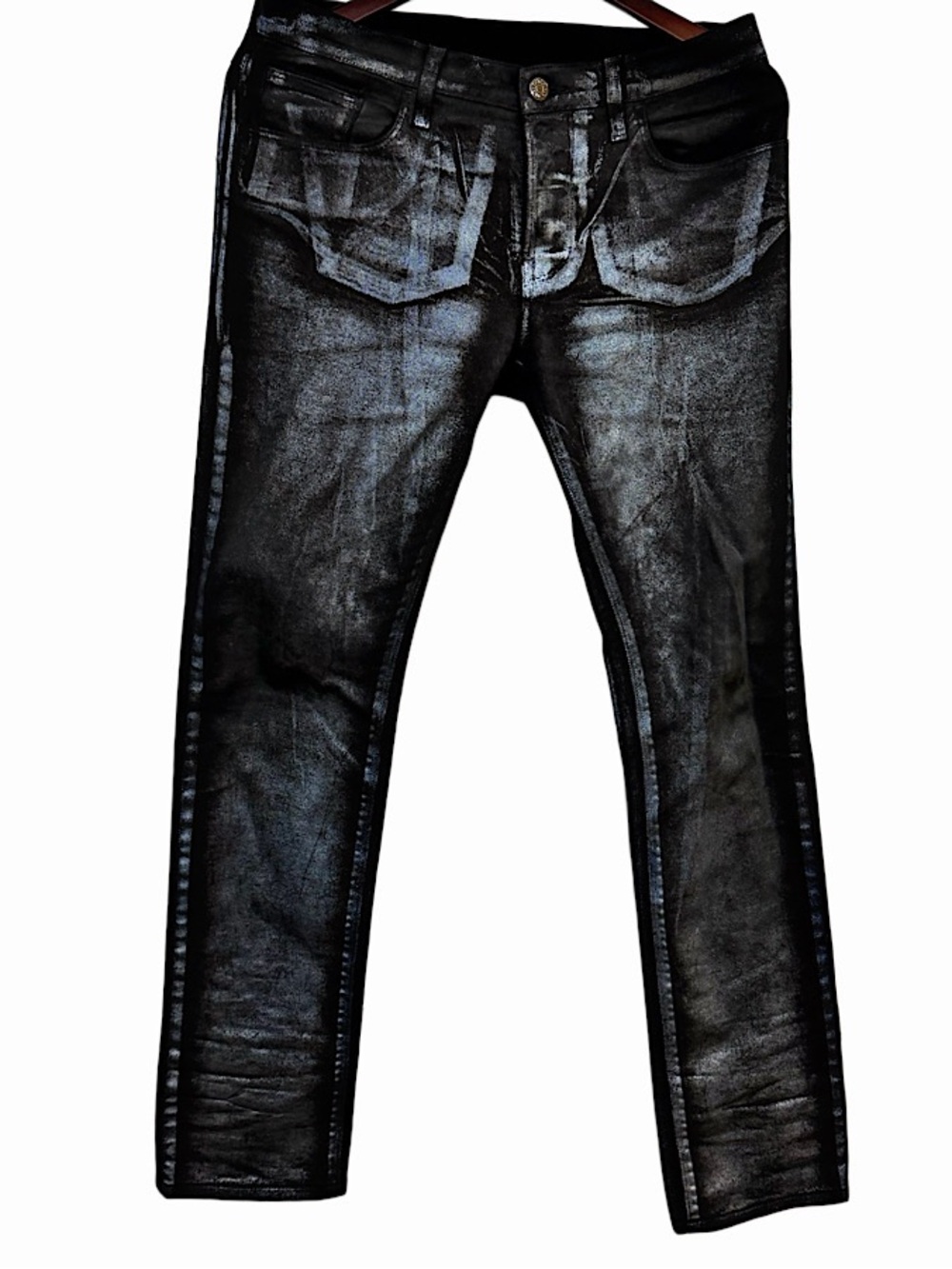Authentic Gucci 09 AW Coated Black Denim